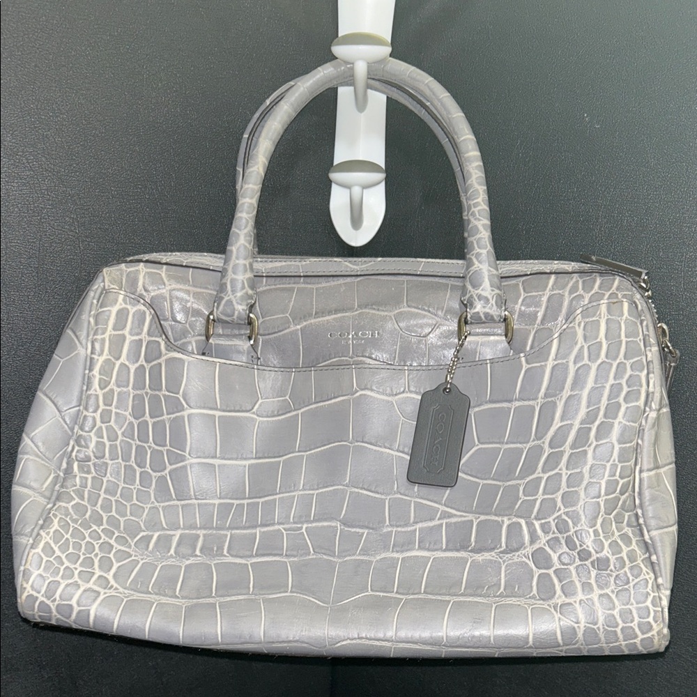 Coach grey croc look satchel
